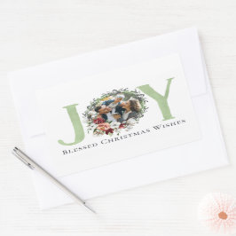 Southern Floral Cotton kerst Joy Holiday Foto Rechthoekige Sticker