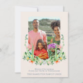 Southern Floral Crest familiefoto Feestdagenkaart (Voorkant)