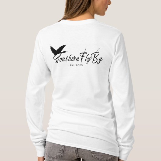 Southern FlyBy Wood Duck & Cattails - ALLEEN WIT T-shirt (Achterkant)
