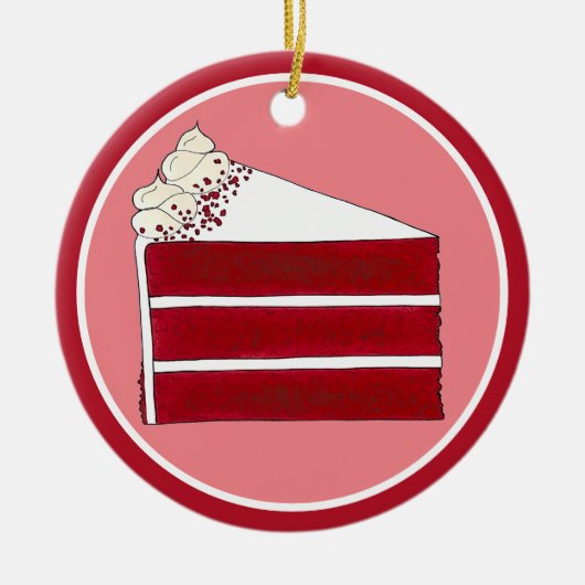 Southern Food Red Velvet Layer Cake Slice Bakkerij Keramisch Ornament (Voorkant)