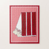 Southern Food Red Velvet Layer Cake Slice Bakkerij Legpuzzel (Verticaal)
