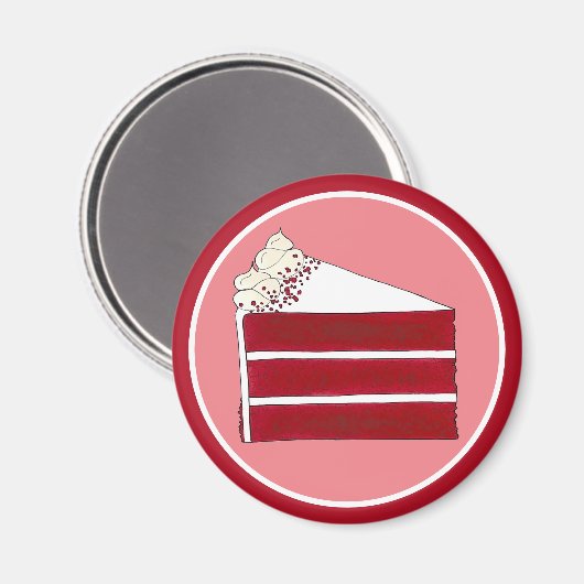 Southern Food Red Velvet Layer Cake Slice Bakkerij Magneet (Voorkant / Achterkant)
