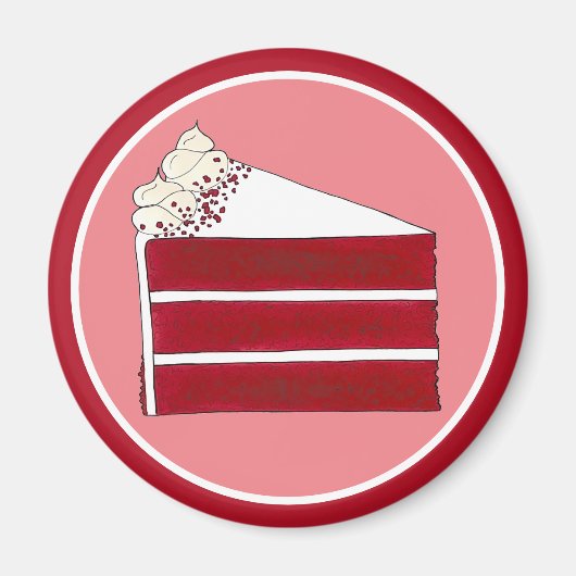 Southern Food Red Velvet Layer Cake Slice Bakkerij Magneet (Voorkant)