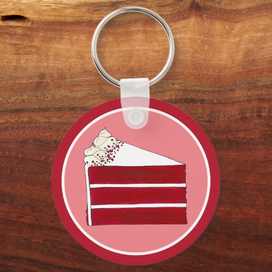 Southern Food Red Velvet Layer Cake Slice Bakkerij Sleutelhanger (Voorkant)