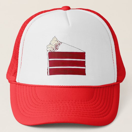 Southern Food Red Velvet Layer Cake Slice Bakkerij Trucker Pet (Voorkant)