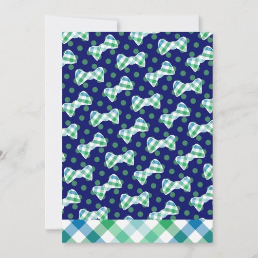 Southern Gentleman Plaid en Bowtie Baby Boy Kaart (Achterkant)