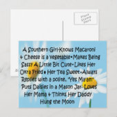 Southern Girl Briefkaart (Voorkant / Achterkant)