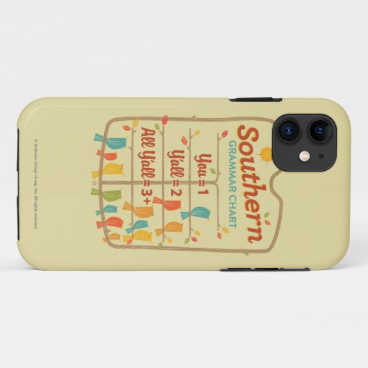 Southern Grammar Chart Case-Mate iPhone Case (Achterkant (horizontaal))