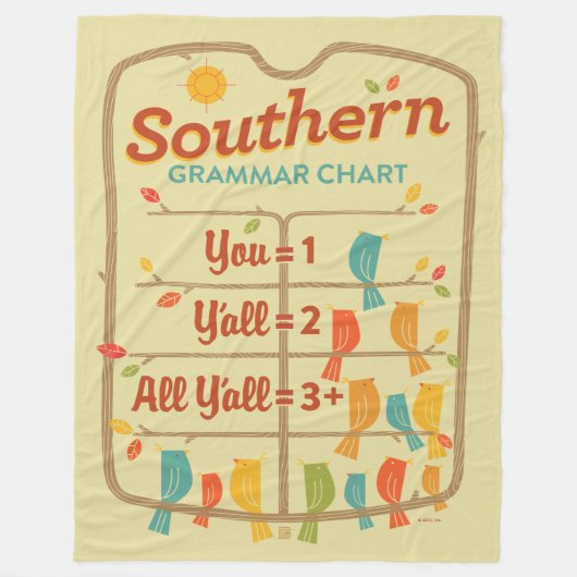 Southern Grammar Chart Fleece Deken (Voorkant)