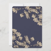 Southern Greige Magnolias Midnight Blue Bruiloft Kaart (Achterkant)