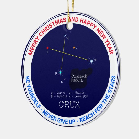 Southern Hemisphere Constellation Crux Keramisch Ornament (Links)
