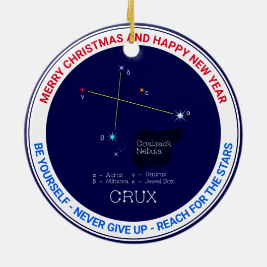 Southern Hemisphere Constellation Crux Keramisch Ornament (Achterkant)