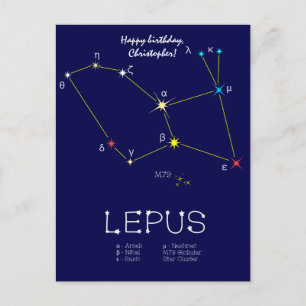 Southern Hemisphere Constellation Lepus Briefkaart