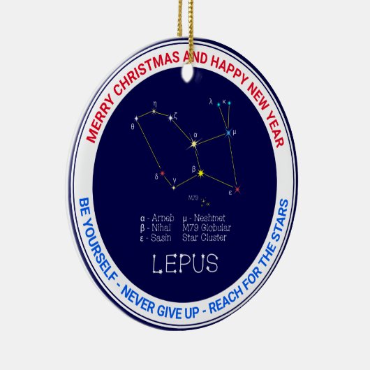 Southern Hemisphere Constellation Lepus Keramisch Ornament (Rechts)