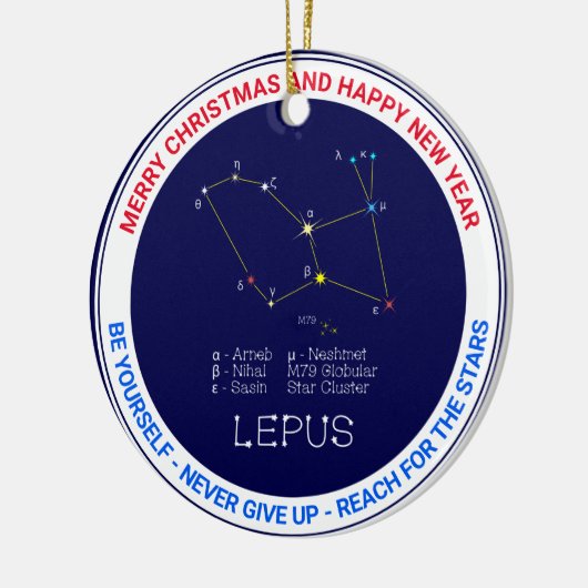 Southern Hemisphere Constellation Lepus Keramisch Ornament (Links)