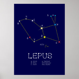 Southern Hemisphere Constellation Lepus Poster