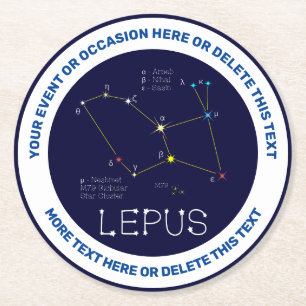 Southern Hemisphere Constellation Lepus Ronde Kartonnen Onderzetter