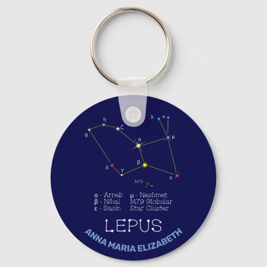 Southern Hemisphere Constellation Lepus Sleutelhanger (Voorkant)