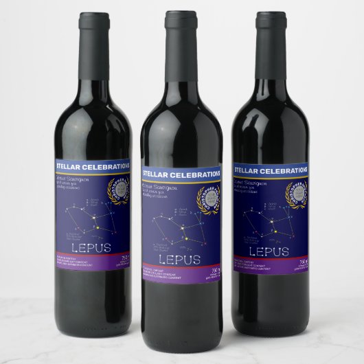 Southern Hemisphere Constellation Lepus Wijn Etiket (Flessen)