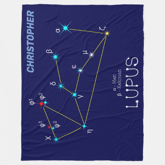 Southern Hemisphere Constellation Lupus Fleece Deken (Voorkant)