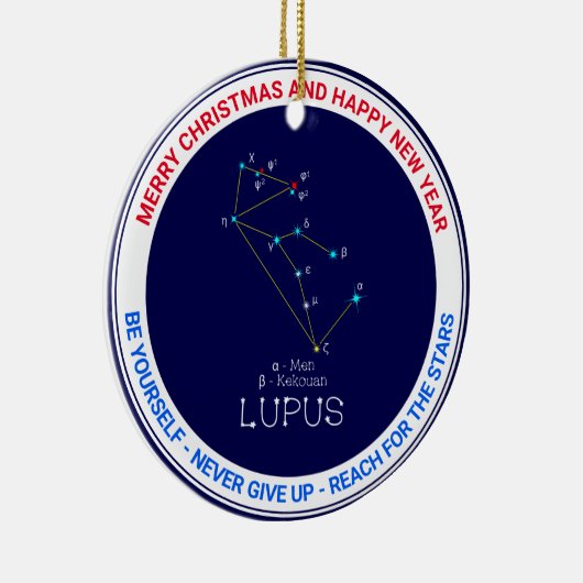 Southern Hemisphere Constellation Lupus Keramisch Ornament (Rechts)
