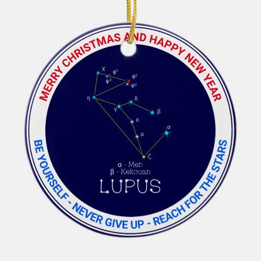 Southern Hemisphere Constellation Lupus Keramisch Ornament (Voorkant)