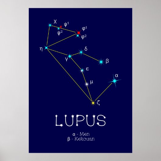 Southern Hemisphere Constellation Lupus Poster (Voorkant)