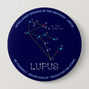 Southern Hemisphere Constellation Lupus Ronde Button 4,0 Cm
