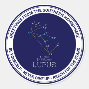 Southern Hemisphere Constellation Lupus Ronde Sticker