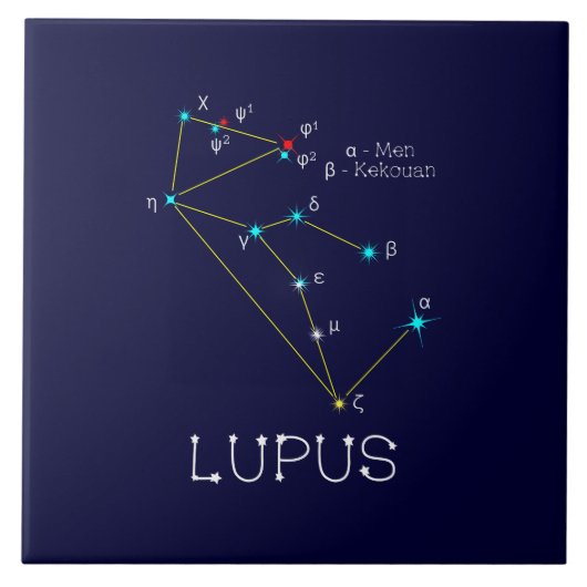 Southern Hemisphere Constellation Lupus Tegeltje (Voorkant)