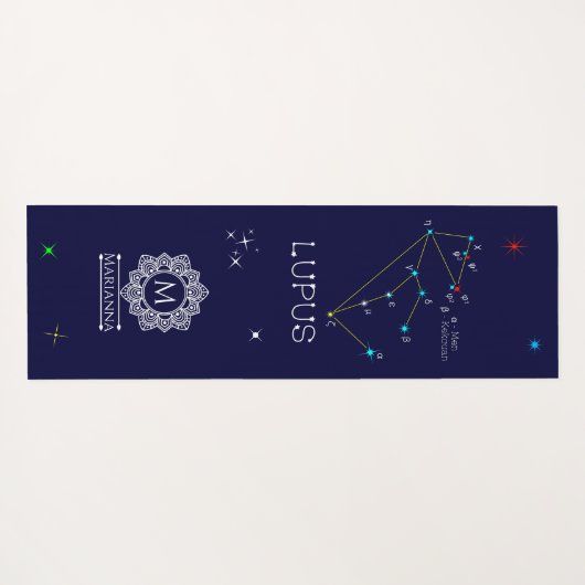 Southern Hemisphere Constellation Lupus Yogamat (Achterkant (horizontaal))