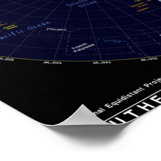Southern Hemisphere Map Poster (Hoek)
