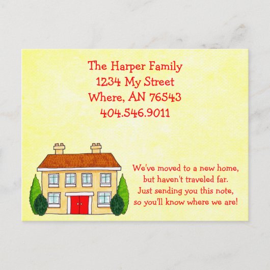 Southern Home Nieuwe adresaankondiging verhuizen Aankondigingskaart (Voorkant)
