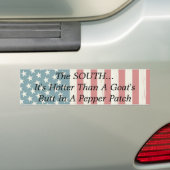 Southern・Hot Funny Pepper Patch Gezegde Bumpersticker (Op auto)