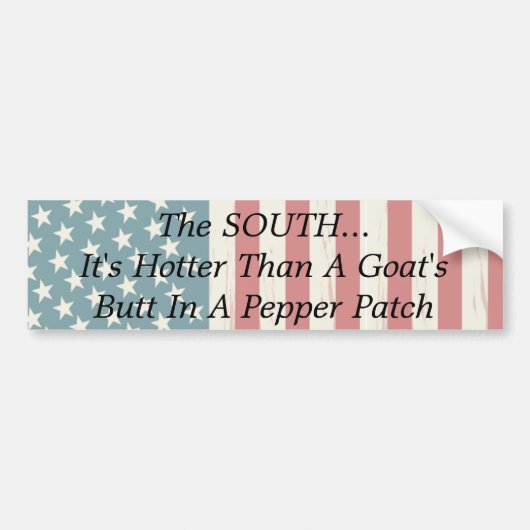Southern・Hot Funny Pepper Patch Gezegde Bumpersticker (Voorkant)