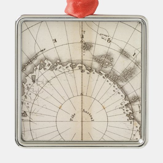 Southern Ice Chart Metalen Ornament (Voorkant)