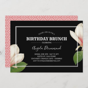 Southern Magnolia Birthday Brunch Black Kaart