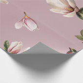 Southern Magnolia Blooms Mauve Pattern Cadeaupapier (Hoek)