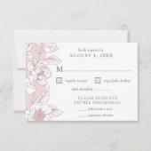Southern Magnolia Blossom Blush Floral RSVP Card Kaart (Voorkant)
