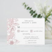 Southern Magnolia Blossom Blush Floral RSVP Card Kaart (Staand voorkant)
