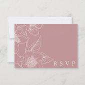 Southern Magnolia Blossom Blush Floral RSVP Card Kaart (Achterkant)