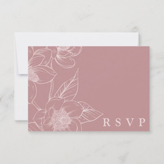 Southern Magnolia Blossom Blush Floral RSVP Card Kaart (Achterkant)
