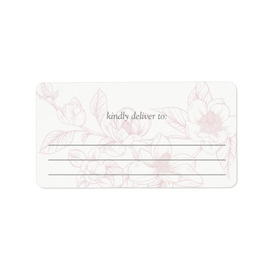 Southern Magnolia Blossom Blush Large Write-on Etiket (Voorkant)