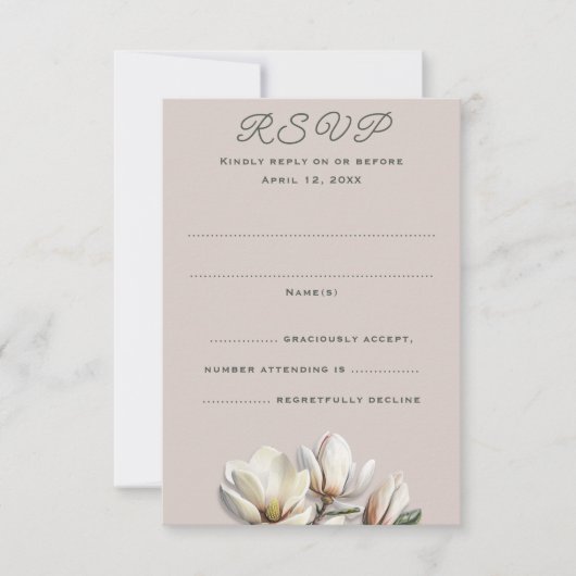 Southern Magnolia Bruiloft Verticale Antwoorden Ka Kaart (Voorkant)