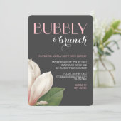 Southern Magnolia Bubble Brunch | Grijze voorzijde Kaart (Staand voorkant)