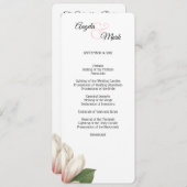 Southern Magnolia Flower Program | Wit Programmakaart (Voorkant / Achterkant)