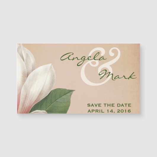 Southern Magnolia Flower Save Date | Antiek blos (Voorkant)
