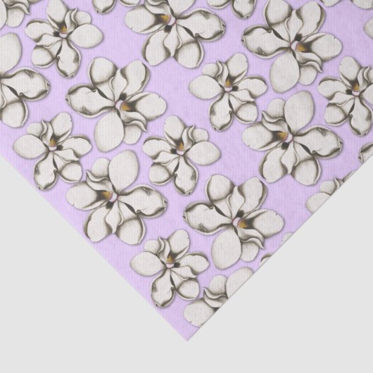 Southern Magnolia Flowers Lavender Tissue Paper Tissuepapier (Detail)