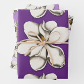 Southern Magnolia Flowers Pattered Wrapping Paper (In situ)