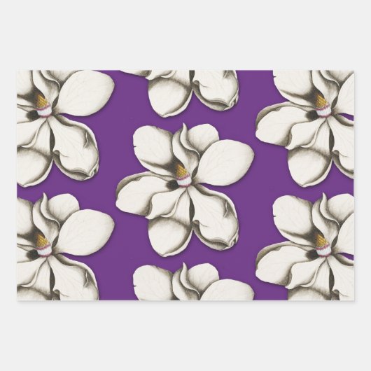 Southern Magnolia Flowers Pattered Wrapping Paper (Voorkant)
